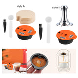 Maxbell Reusable Coffee Capsules Pod Tamper Spoon Brush Refillable Pod for style A