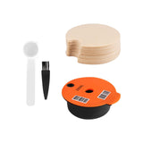 Maxbell Reusable Coffee Capsules Pod Tamper Spoon Brush Refillable Pod for style A