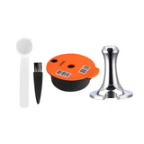 Maxbell Reusable Coffee Capsules Pod Tamper Spoon Brush Refillable Pod for style B