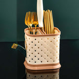 Maxbell Cutlery Spoon Fork Storage Rack Tableware Divider Flatware Drying Shelf M Beige