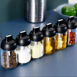 Maxbell Spice Jar with Spoons Sugar Pots 250ml Salt Dispenser for Restaurant Green