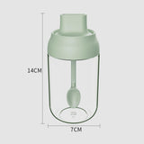 Maxbell Spice Jar with Spoons Sugar Pots 250ml Salt Dispenser for Restaurant Green