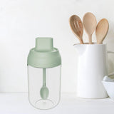 Maxbell Spice Jar with Spoons Sugar Pots 250ml Salt Dispenser for Restaurant Green