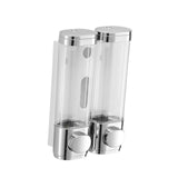 Maxbell Hand Soap Dispenser Wall Mounted Shower Soap for Bathroom Hotel Washroom Silver Double