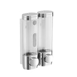 Maxbell Hand Soap Dispenser Wall Mounted Shower Soap for Bathroom Hotel Washroom Silver Double