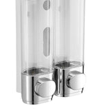 Maxbell Hand Soap Dispenser Wall Mounted Shower Soap for Bathroom Hotel Washroom Silver Double