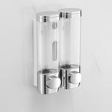 Maxbell Hand Soap Dispenser Wall Mounted Shower Soap for Bathroom Hotel Washroom Silver Double