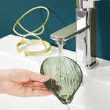 Maxbell Self Draining Soap Dish Decorative Storage Box for Shower Bathroom Kitchen Dark Green