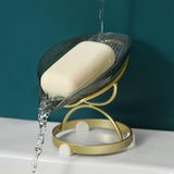 Maxbell Self Draining Soap Dish Decorative Storage Box for Shower Bathroom Kitchen Dark Green