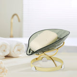 Maxbell Self Draining Soap Dish Decorative Storage Box for Shower Bathroom Kitchen Dark Green