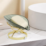 Maxbell Self Draining Soap Dish Decorative Storage Box for Shower Bathroom Kitchen Dark Green