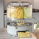 Maxbell Cereal Dispenser Container Cereal Top Pantry Oatmeal Food Storage Organizer Gray