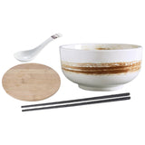 Maxbell Large Noodles Chinese Style Stackable Round for Fruit Snacks Cereal White