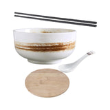 Maxbell Large Noodles Chinese Style Stackable Round for Fruit Snacks Cereal White