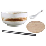 Maxbell Large Noodles Chinese Style Stackable Round for Fruit Snacks Cereal White