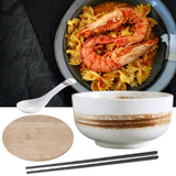 Maxbell Large Noodles Chinese Style Stackable Round for Fruit Snacks Cereal White