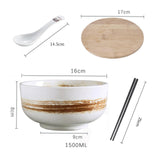 Maxbell Large Noodles Chinese Style Stackable Round for Fruit Snacks Cereal White