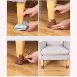 Maxbell 2Pcs Bed Risers Support Foot Pad Heightening Mat for Bed Cabinet Table Brown