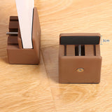 Maxbell 2Pcs Bed Risers Support Foot Pad Heightening Mat for Bed Cabinet Table Brown