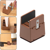 Maxbell 2Pcs Bed Risers Support Foot Pad Heightening Mat for Bed Cabinet Table Brown