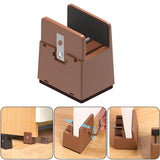 Maxbell 2Pcs Bed Risers Support Foot Pad Heightening Mat for Bed Cabinet Table Brown