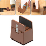 Maxbell 2Pcs Bed Risers Support Foot Pad Heightening Mat for Bed Cabinet Table Brown