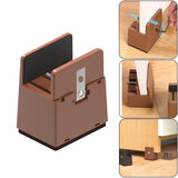 Maxbell 2Pcs Bed Risers Support Foot Pad Heightening Mat for Bed Cabinet Table Brown