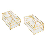 Maxbell Tissue Box Holder Cover Mirror Glass Decorative for Countertop Night Stand Transparent Small