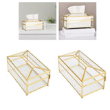 Maxbell Tissue Box Holder Cover Mirror Glass Decorative for Countertop Night Stand Transparent Small