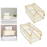 Maxbell Tissue Box Holder Cover Mirror Glass Decorative for Countertop Night Stand Transparent Small