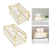 Maxbell Tissue Box Holder Cover Mirror Glass Decorative for Countertop Night Stand Transparent Small