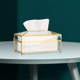 Maxbell Tissue Box Holder Cover Mirror Glass Decorative for Countertop Night Stand Transparent Large