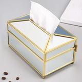 Maxbell Tissue Box Holder Cover Mirror Glass Decorative for Countertop Night Stand Mirror Large