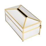 Maxbell Tissue Box Holder Cover Mirror Glass Decorative for Countertop Night Stand Mirror Large