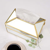 Maxbell Tissue Box Holder Cover Mirror Glass Decorative for Countertop Night Stand Mirror Large