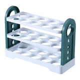 Maxbell 3 Layer Flip Fridge Egg Tray Container Eggs Tray Bins with Handle for Table white
