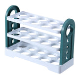 Maxbell 3 Layer Flip Fridge Egg Tray Container Eggs Tray Bins with Handle for Table white