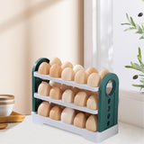 Maxbell 3 Layer Flip Fridge Egg Tray Container Eggs Tray Bins with Handle for Table white