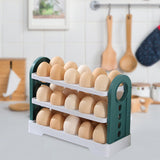 Maxbell 3 Layer Flip Fridge Egg Tray Container Eggs Tray Bins with Handle for Table white