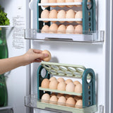 Maxbell 3 Layer Flip Fridge Egg Tray Container Eggs Tray Bins with Handle for Table green