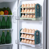 Maxbell 3 Layer Flip Fridge Egg Tray Container Eggs Tray Bins with Handle for Table green