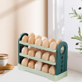 Maxbell 3 Layer Flip Fridge Egg Tray Container Eggs Tray Bins with Handle for Table green