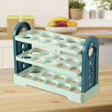 Maxbell 3 Layer Flip Fridge Egg Tray Container Eggs Tray Bins with Handle for Table green
