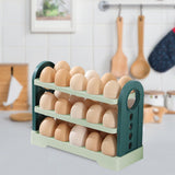 Maxbell 3 Layer Flip Fridge Egg Tray Container Eggs Tray Bins with Handle for Table green
