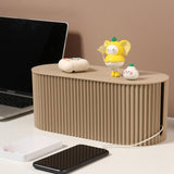 Maxbell Cable Management Box Hide Conceal Cord Organizer Box for Computer Desk Light coffee