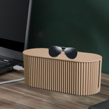 Maxbell Cable Management Box Hide Conceal Cord Organizer Box for Computer Desk Light coffee