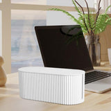 Maxbell Cable Management Box Hide Conceal Cord Organizer Box for Computer Desk white