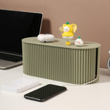Maxbell Cable Management Box Hide Conceal Cord Organizer Box for Computer Desk grey green