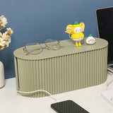 Maxbell Cable Management Box Hide Conceal Cord Organizer Box for Computer Desk grey green
