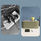 Maxbell Cable Management Box Hide Conceal Cord Organizer Box for Computer Desk grey green